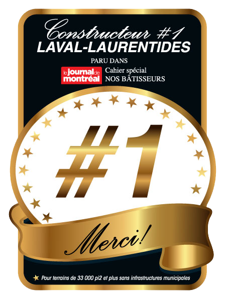 Sceau Constructeur numéro 1 Laval-Laurentides, paru dans le cahier spécial Nos Bâtisseurs du Journal de Montréal
